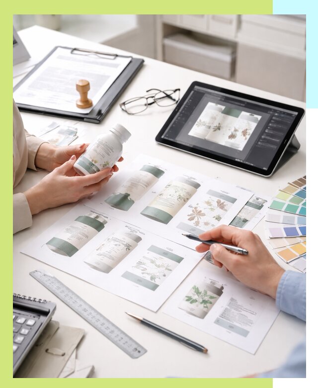 Профессиональная разработка дизайна и текста этикетки продукции в Феодосии