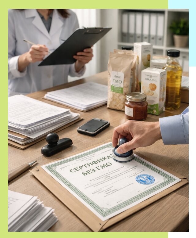 Получение сертификата Без ГМО для продукции в Феодосии